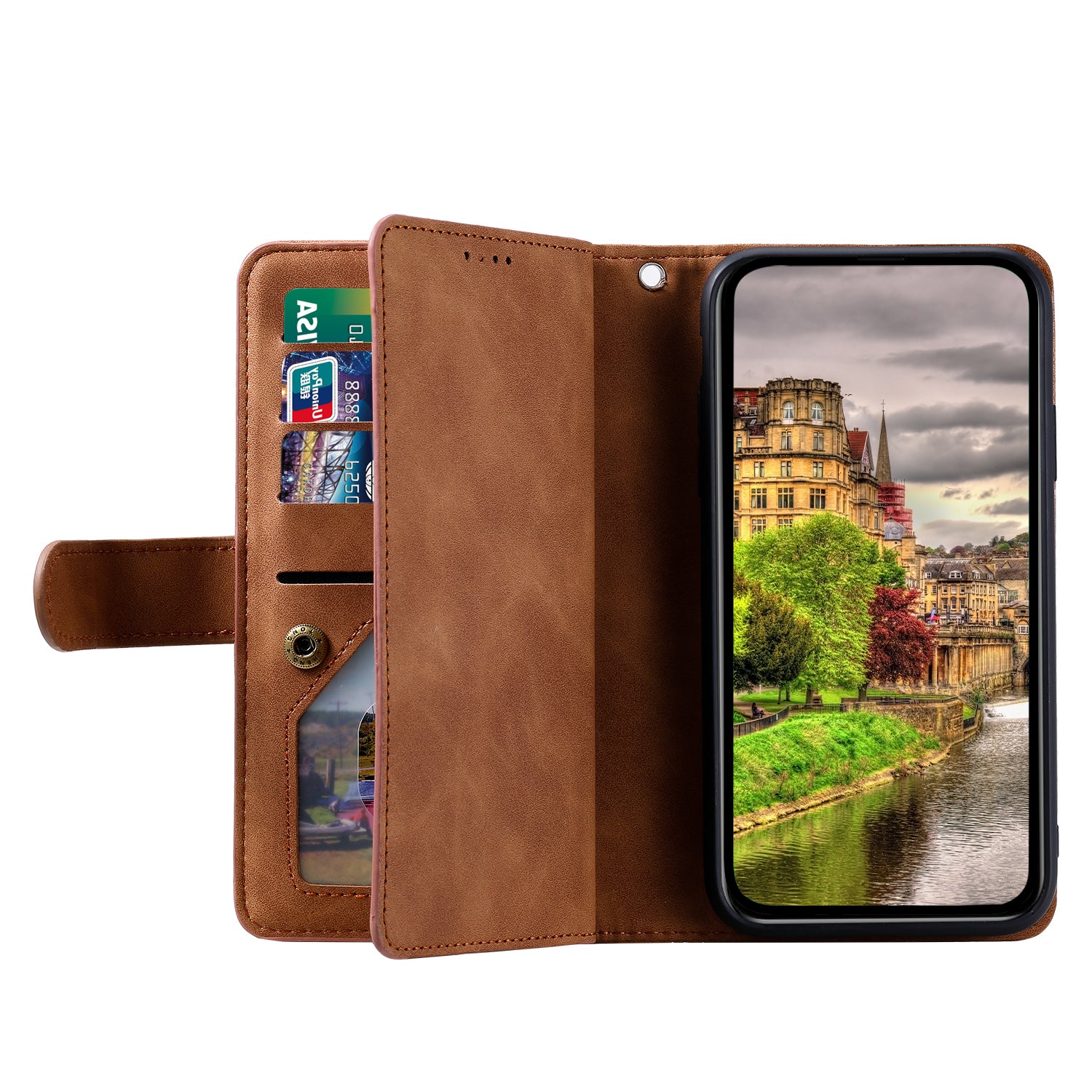 PU Leather Phone Case For Samsung Galaxy A33 5G Zipper Pocket 9 Card Slots Phone Shell Cover PU Leather Phone Case For Samsung Galaxy A33 5G Zipper Pocket 9 Card Slots Phone Shell Cover